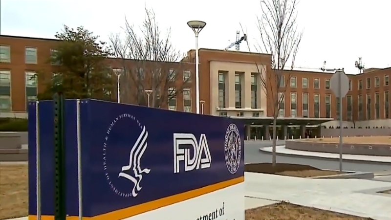 The FDA headquarters building with its main sign visible outside the entrance
