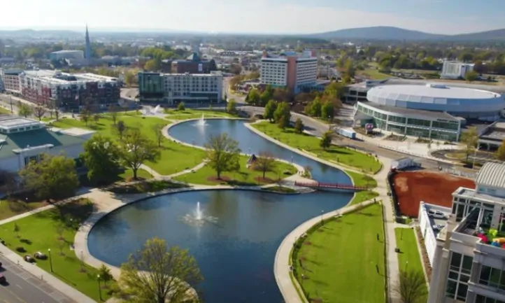 Drone view of Huntsville, Alabama
