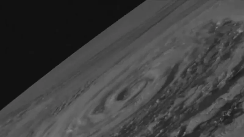 A satellite view shows a powerful Pacific storm system forming over the ocean