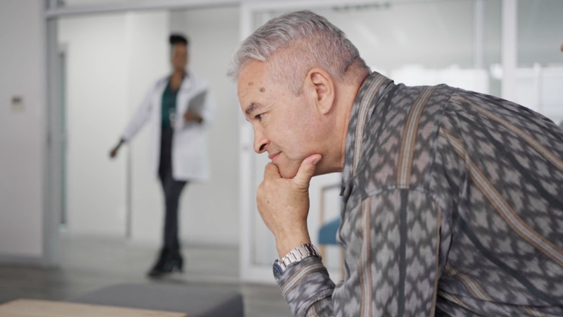 Patient waitin in a clinic hallway before common medical procedures