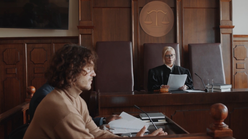 Driver appearing before a judge in court over a distracted driving case in Colorado