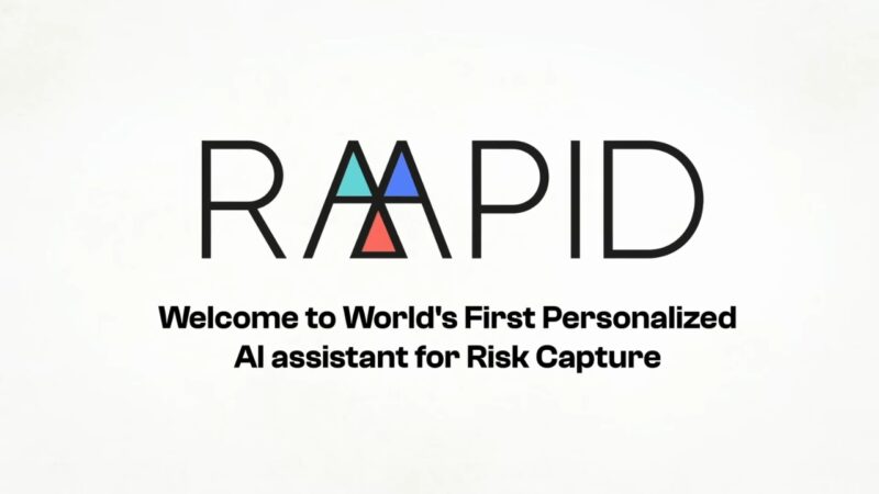 RAAPID logo with tagline about a personalized AI assistant for risk capture in healthcare