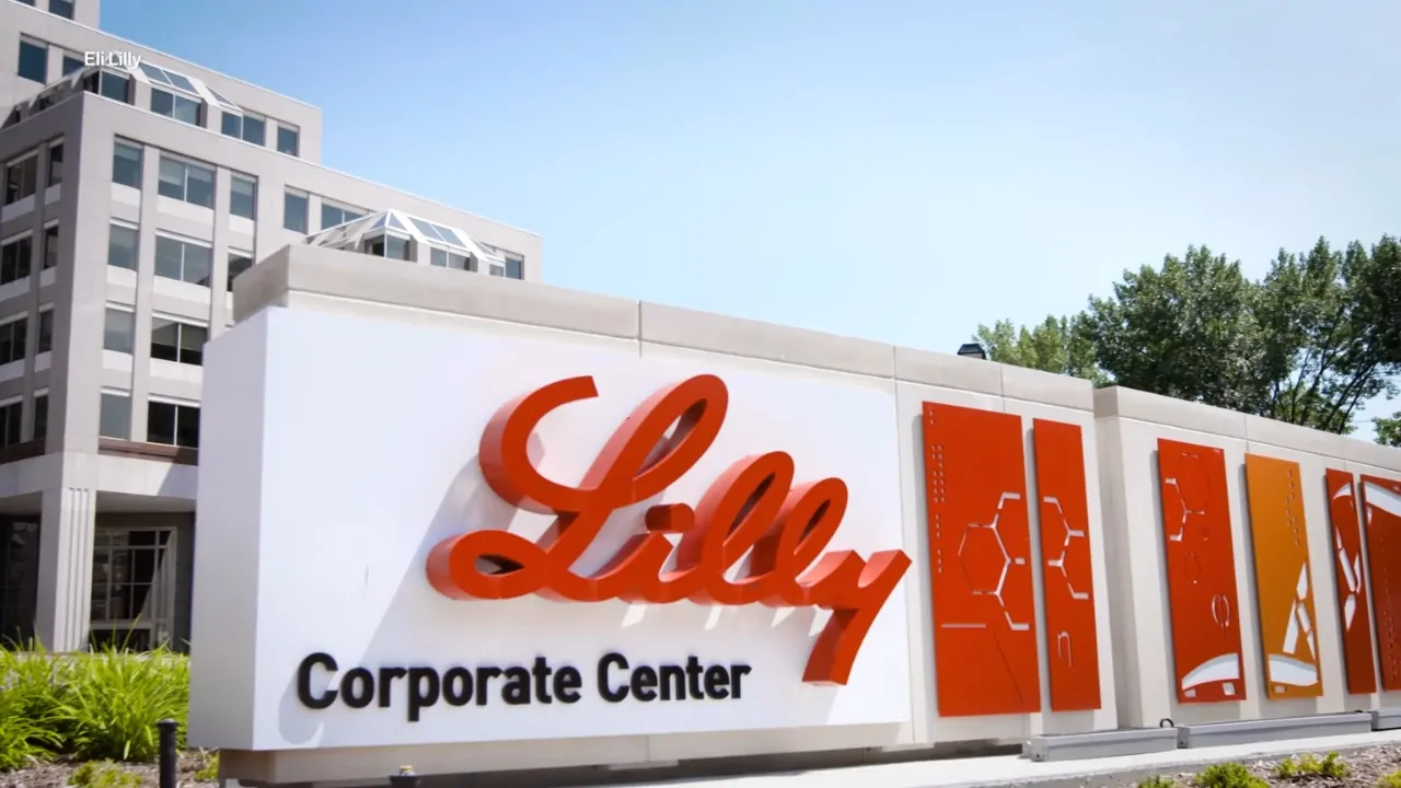 Eli Lilly Corporate Center sign outside the company’s campus