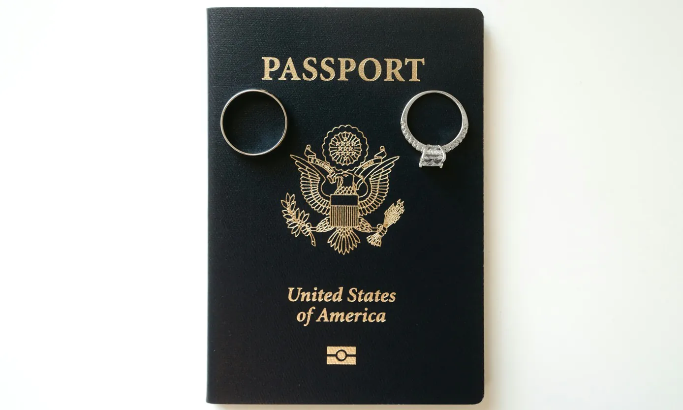 Couples evaluating immigration paperwork