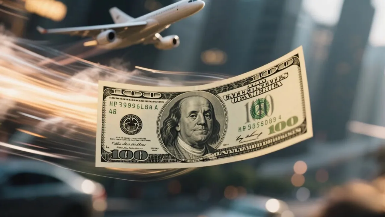 A $100 bill and a passenger jet represent higher U.S. plane ticket costs