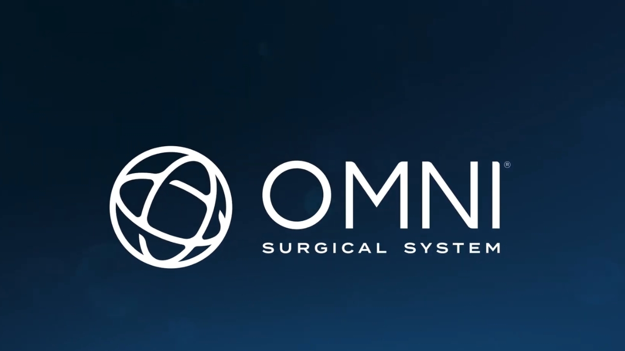 OMNI Surgical System logo on a dark blue background