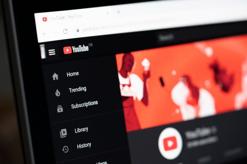 YouTube website displayed on a computer screen